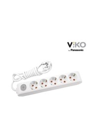 Resim Multilet Kablolu Anahtarlı Topraklı Beşli Grup Priz Uzatma 3 Mt 3 M 