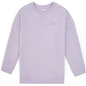 Resim U.S. Polo Assn. Kız Çocuk Lila Şardonlu Bisiklet Yaka Basic Sweatshirt 50316810-VR245 
