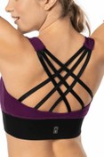 Resim Lioness Activewear Mürdüm Yüksek Destekli Sırt Detaylı Kaplı Spor Sütyeni 