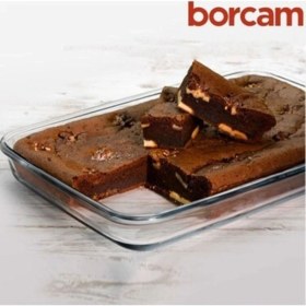 Resim Turuncu Dikdörtgen Borcam Tepsi, Dayanıklı ve Şık Mutfak Gereci 