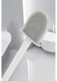 Resim Beyaz Renk Klozet Temizleme Fırçası Bükülebilir Silikon Wc Klozet Fırçası Beyaz 