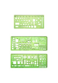 Resim Geeroyoo 6 Parça Geometrik Çizim Şablonu - Ofis Ve Okul İçin Mimari Tasarım Cetveli 