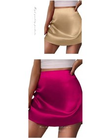 Resim Saten Etek Mini A Kesim Etek Pileli Etek Yeşil 