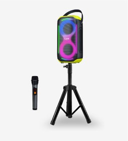 Resim Linktech M404 RGB Işıklı Ayaklı Mikrofonlu 50W Bluetooth Hoparlör 