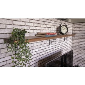 Resim Deryawood Masif Ahşap Ağaç Raf 30 x 160 cm 