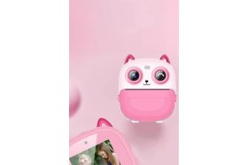 Resim Dijital Video Fotoğraf App Destekli Çocuk Kamerası Termal Resim Kağıt Baskılı Yazıcı Pembe ( Lisinya ) 
