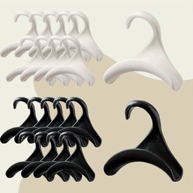 Resim 10 Adet Siyah/Beyaz Çanta Kancaları, Ağır Hizmet Tipi Tote Çanta Kancaları, Dolap Plastik Kancaları, Çantalar, Eşarplar, Şapka Düzenleyiciler için Tote Çanta Tutucu 