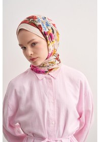 Resim Carell C Krem Monogram Floş Şal Çok Renkli 
