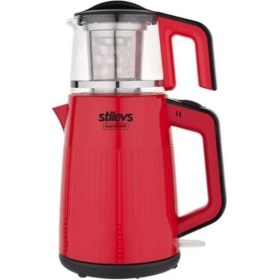 Resim Kırmızı Renkli Çay Makinesi, Hızlı ve Pratik Demleme Için Ideal 