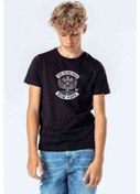 Resim Motorcycle Club The Extra Mile New Baskılı Unisex Çocuk Siyah T- 