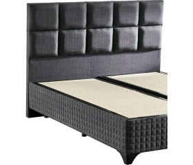 Resim Star Başlık 160 cm Çift Kişilik Antrasit Keten Kumaşlı Modern Lüks Yatak Başlığı / Baza Başlığı 