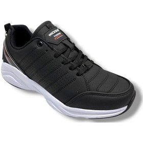 Resim Wickers 2353-26 Cilt Deri Anatomik Erkek Sneaker Siyah Beyaz Siyah 