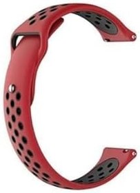 Resim Gpack Huawei Watch GT 3 Elegant 42mm ile Uyumlu Delikli Çift Renk Silikon Kordon, Kırmızı 