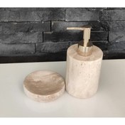 Resim Polen Stone Traverten Doğal Taş 2'li Banyo Seti 