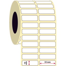 Resim İşimiz Etiket 10X33MM Ikili Kuşe Etiket | 6 Rulo | 5000 Sarım | 