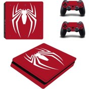 Resim Spiderman Logo Playstation 4 Slim Kasa Sticker Kaplama-02 