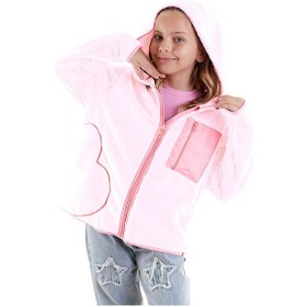 Resim Denokids Kalp Cepli Kız Çocuk Pembe Peluş Mont Renkli 