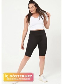 Resim Enenstyle Fashıon Boutıque Kadın Siyah Sporcu Modeli Yazlık Spor Taytı Fitness Gym Training Siyah Kısa Spor Tayt SiYAH 