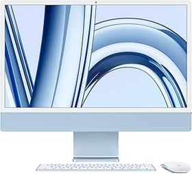 Resim Apple 2023 M3 çipli iMac Hepsi-Bir-Arada Masaüstü Bilgisayar: 8 çekirdekli CPU, 10 çekirdekli GPU, 24 inç 4.5K Retina Ekran, 8 GB Birleşik Bellek, 512 GB SSD Depolama, Uyumlu Aksesuarlar. Mavi 