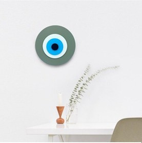 Resim Minimalist Vizon Nazar Boncuğu El Yapımı Ahşap Büyük Nazarlık 15 