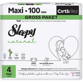 Resim Sleepy Natural Gross Paket Bebek Bezi 4 Numara Maxi 100 Adet - Standart / Standart 