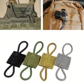 Resim 5 Adet Polyester Taktik Ekipman Klipsleri Çok Amaçlı Molle Elastik Kordon Yönetim Kayışları Sırt Çantaları ve Yelekler İçin 