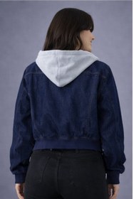 Resim Fame -7520 - Lacivert Kadın Kot Ceket Denim Mont | INDI&PAM DENIM 