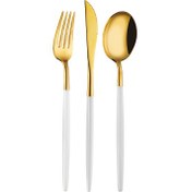 Resim Aryıldız Versay White Gold 36 Parça 6 Kişilik Çatal Kaşık Bıçak Takımı 