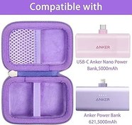 Resim Khanka Anker Nano Power Bank 5.000 mAh/Anker Power Bank 621 şarj cihazı, koruyucu seyahat kılıfı, 5.000 mAh, 22,5 W/12 W şarj cihazı için yedek sert kabuk taşıma çantası, Mor, Sert kabuklar 