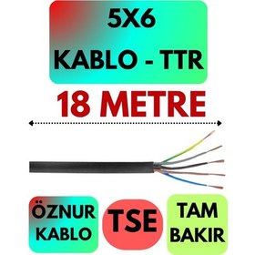 Resim Öznur 5x6 Ttr Kablo Siyah Metre Seçenekli - 18 Metre 
