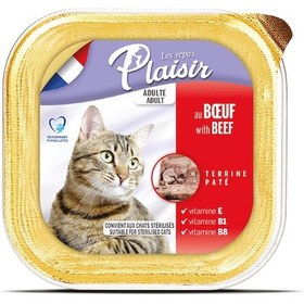 Resim Plaisir Sığır Etli Pate Yetişkin Yaş Kedi Maması 4 x 100 G 