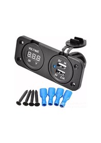 Resim 2 Li Su Geçirmez Usb Voltmetre Pano Tip Şarj Soketi 