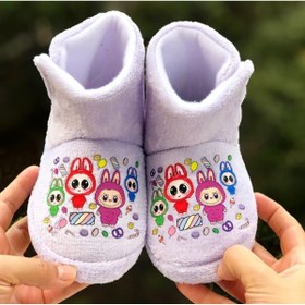 Resim Pandalina Kız Çocuk Panduf Yandan Crtlı Figürlü Panduf Anaokulu Kreş Ev Ayakkabısı Ev Botu 