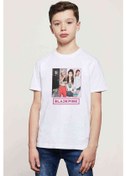 Resim Kpop Blackpink Black Pink Collage Baskılı Unisex Çocuk Beyaz T-S 