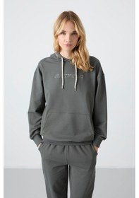 Resim Tommy Life Çağla Kapüşonlu Kanguru Cep Oversize Lastik Paça Kadın Eşofman Takımı - 95288 Çağla 