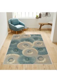 Resim Eliana Home Baskılı, Yıkanabilir Kaymaz Taban Salon Halısı Eli1751 Yeşil 