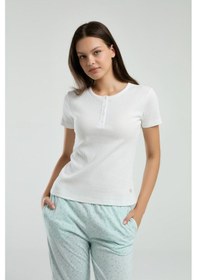 Resim Pierre Cardin Kadın Krem Pijama Takımı Pc8989-s-v1 Krem 