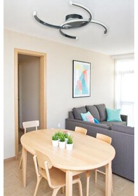 Resim Duru Krom Renk Modern Tasarım Salon - Mutfak - Hol - Yatak Odası Beyaz Ledli Avize Krom 