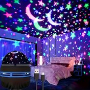 Resim Yatak Odası, Parti ve Rahatlama için Sihirli LED Yıldız & Ay Projektör Işığı - USB Arayüzü, USB Aydınlatma RGB Çok Renkli Işıklar, Doğum Günü, Noel, Sevgililer Günü ve Yeni Yıl İçin Mükemmel Hediye, Dekoratif Lamba Bilgisayar Aksesuarları 