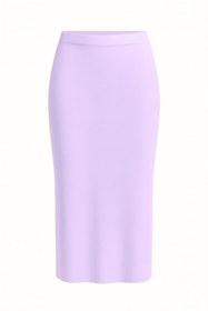 Resim Mizalle Lila Rayon Triko Midi Kalem Etek 