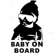 Resim Sones 20 Adet 14 9cm Bebek Gemide Serin Arka Yansıtıcı Güneş Gözlüğü Çocuk Araba Çıkartmaları Uyarı Çıkartmaları Siyah 