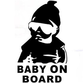 Resim Sones 20 Adet 14 9cm Bebek Gemide Serin Arka Yansıtıcı Güneş Gözlüğü Çocuk Araba Çıkartmaları Uyarı Çıkartmaları Siyah 