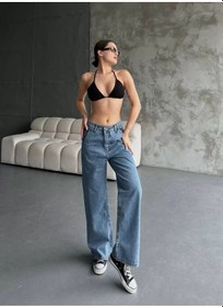 Resim Tarzyeri Kadın Palazzo Jeans Pantolon - Mavi 001 