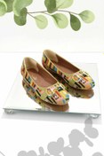 Resim Bambi Yesil Nakisli Kadın Loafer Ayakkabi K01641167082 