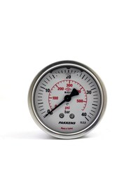Resim Pakkens 0-40 Bar 50 mm Arkadan Bağlantılı Gliserinli Manometre G 1/4 inç 