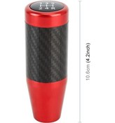 Resim Wondernest Evrensel Araba Karbon Fiber Desenli Dişli Kafası Vites Topuzu Kırmızı Kırmızı 