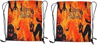 Resim VALICLUD 2adet Tek Halloween Temalı Çizgili Sırt Çantası Hafif Ve Dayanıklı Oxford Ve Aileler İçin Dış Mekan Kullanımı 