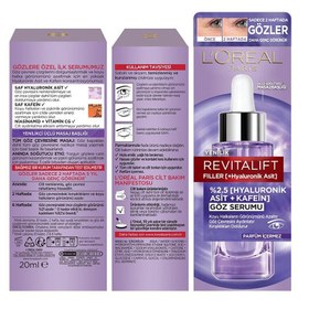 Resim L'Oréal Paris Revitalift Filler Aydınlatıcı Göz Serumu 20 ml 