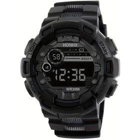 Resim Sunshine022 Siyah Elektronik Spor Saati Kore Tarzı Aşamalı Işıklı Alarmlı Outdoor Digital Kol Saati Diğer 