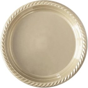 Resim Roll-up Kullan At Renkli Krem Renk Parti Davet Plastik Tabak - 22 Cm. - 25 Adetlik 10 Paket 